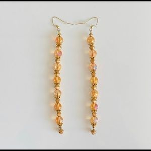 Rose~N~Gold Daisy Beaded Earrings